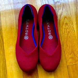 Rothy’s red ballet flats, size 8.5